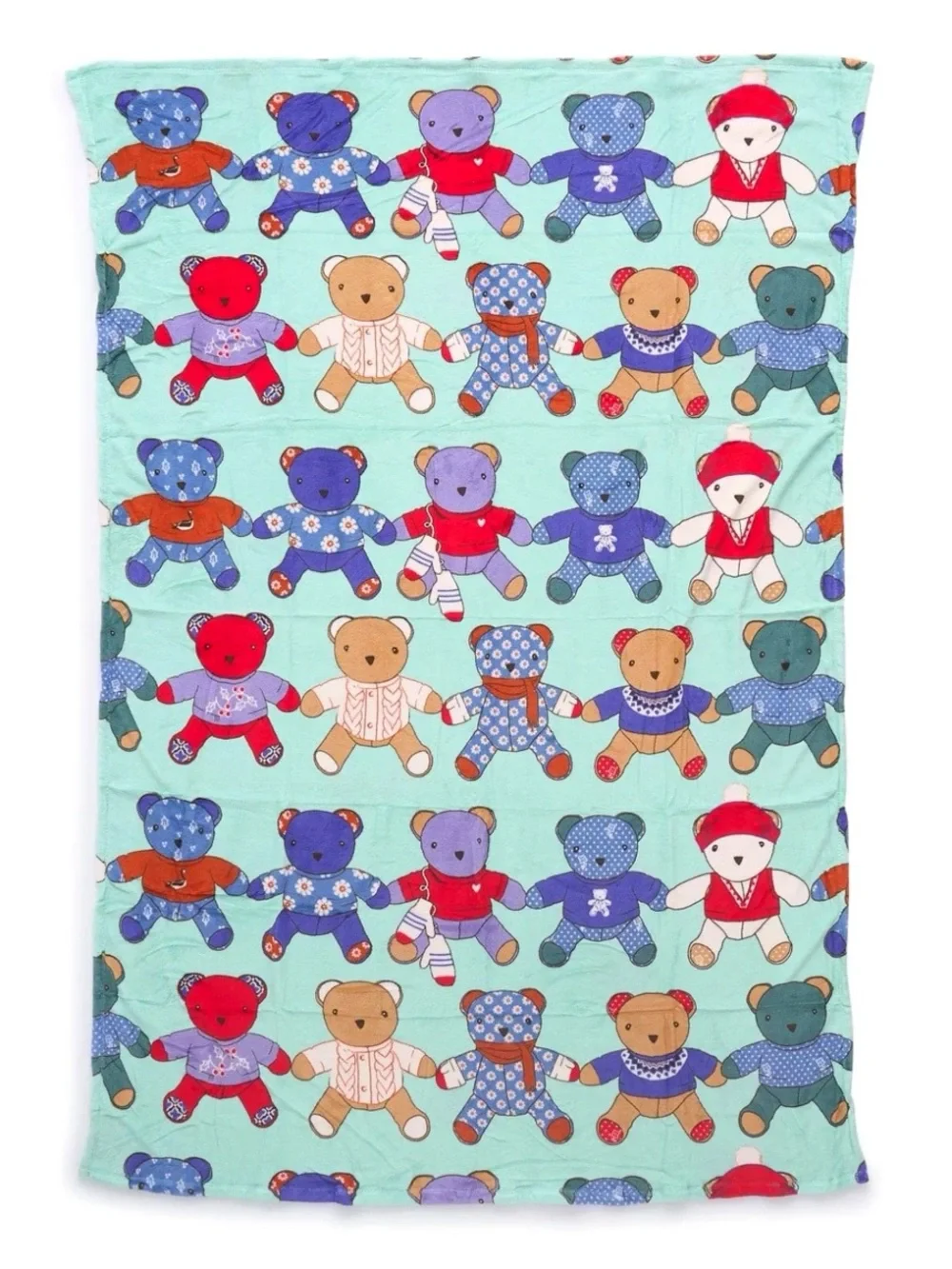 Vera Bradley Toasty Teddies Teddy Bears Fleece Throw Blanket 50x80 NEW